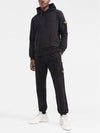 Wappen Patch Cotton Fleece Hoodie Black - STONE ISLAND - BALAAN 4