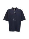 Bold Fox Head Patch Oversized Polo Shirt Navy - MAISON KITSUNE - BALAAN 2