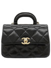 Chain Lambskin Mini Bag Gold Black - CHANEL - BALAAN 1