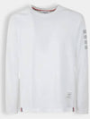 4-Bar Striped Cotton Long Sleeve T-Shirt White - THOM BROWNE - BALAAN 2