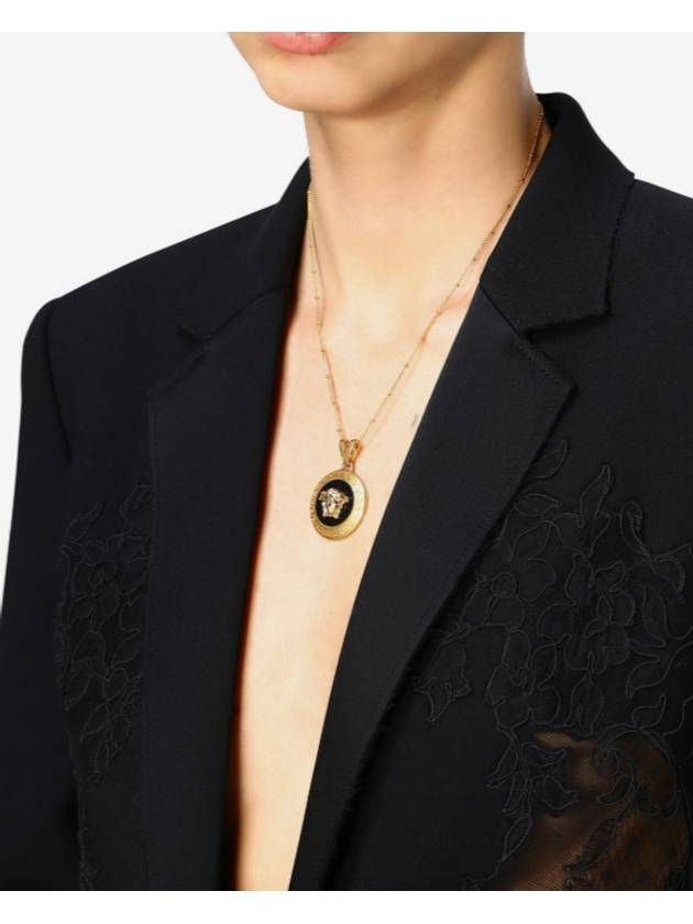 Women Medusa Icon Necklace Black Gold - VERSACE - BALAAN 3