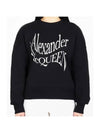 Warped Print Sweatshirt Black - ALEXANDER MCQUEEN - BALAAN 1