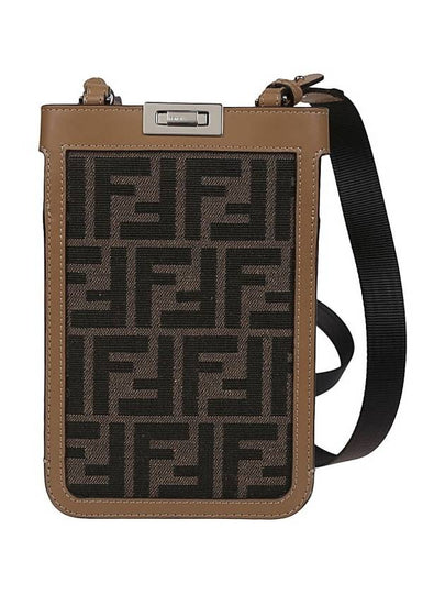 Peekaboo Phone Case Cross Bag Brown - FENDI - BALAAN 2