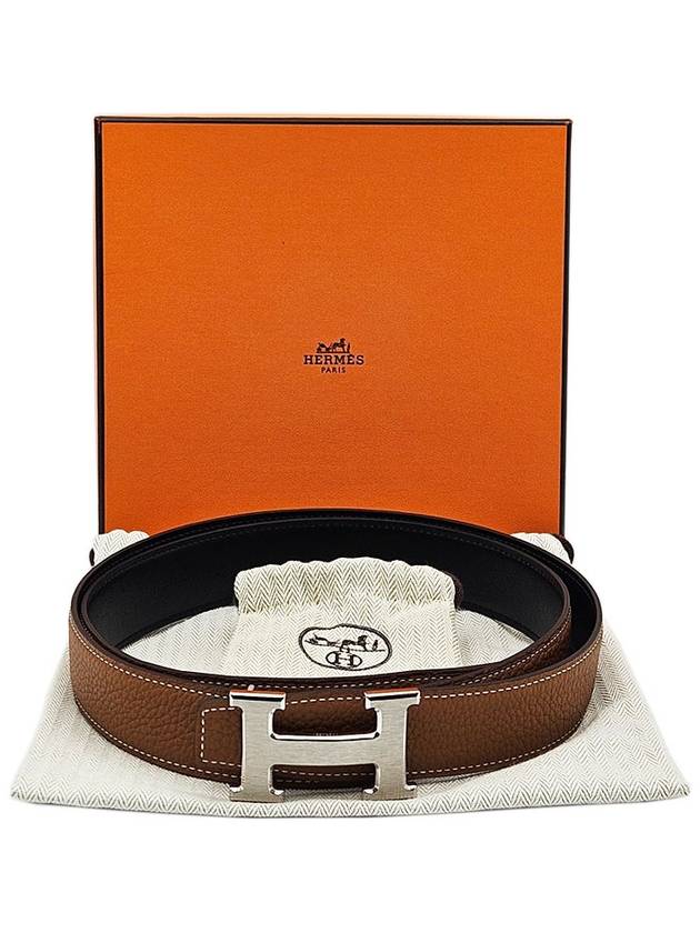 Hermes H Buckle Reversible Leather Men s Belt B Engraved - HERMES - BALAAN 2