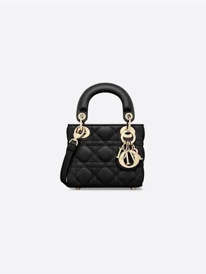 Micro Lady Cannage Lambskin Mini Bag Black - DIOR - BALAAN 2