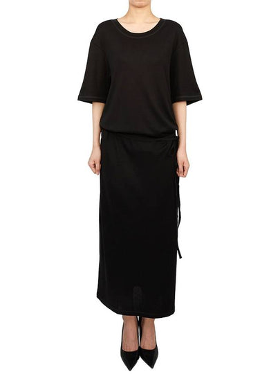 Belted Rib T-shirt Long Dress Black - LEMAIRE - BALAAN 2