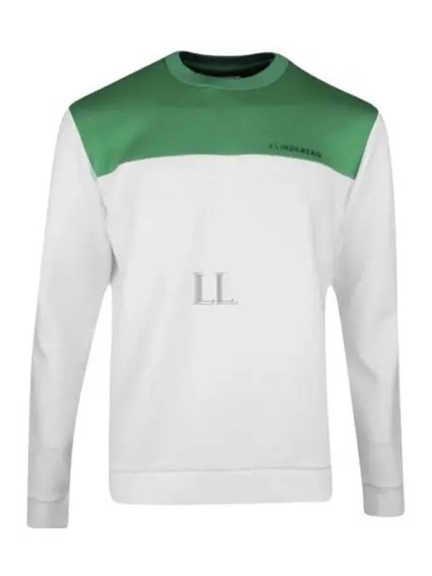 Jeff Crew Neck Sweater Green White - J.LINDEBERG - BALAAN 2