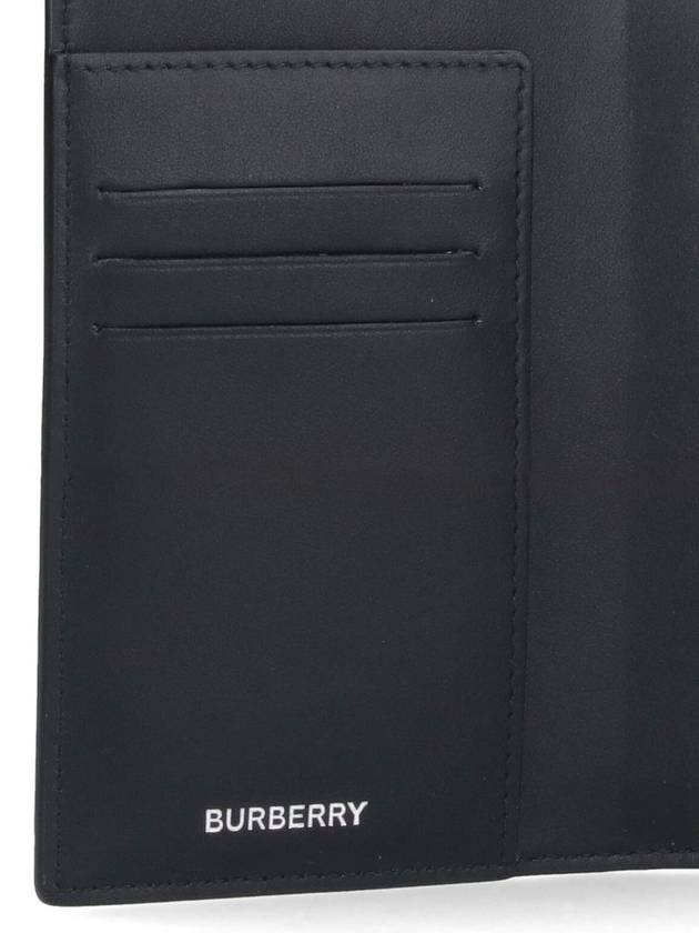 Checked Leather Passport Wallet Beige - BURBERRY - BALAAN 5