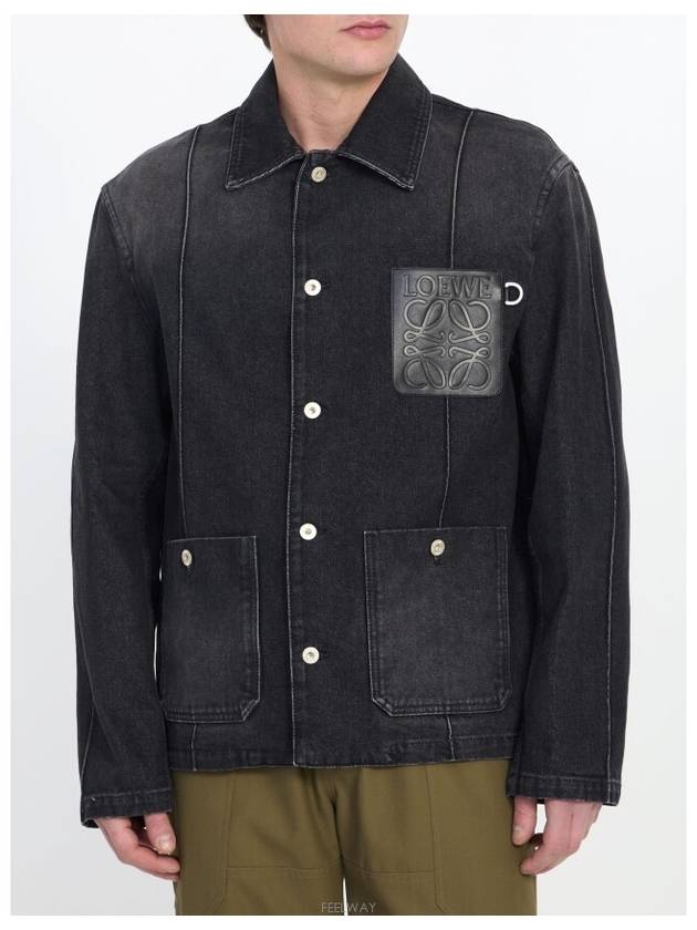 Anagram Workwear Denim Jacket Black - LOEWE - BALAAN 3