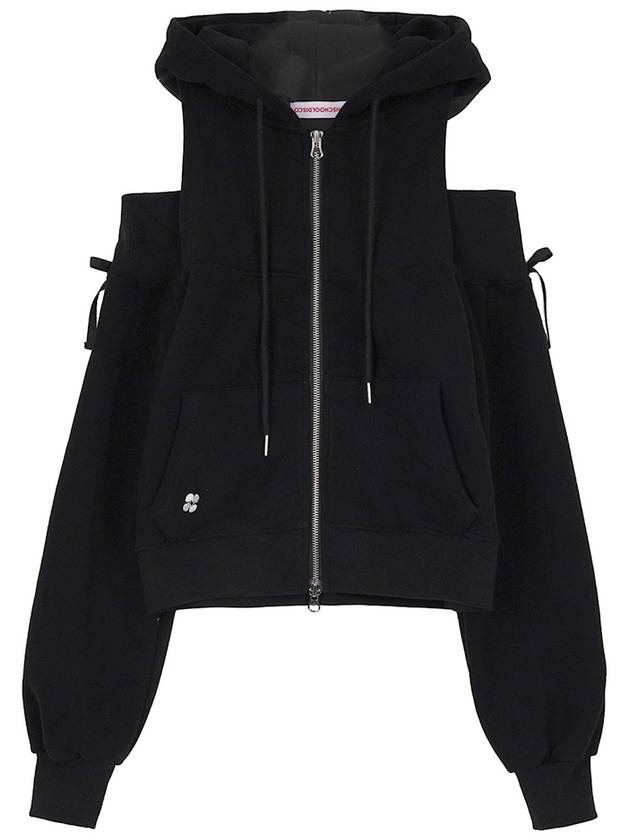 Offshoulder hooded zipup black - HIGH SCHOOL DISCO - BALAAN 2