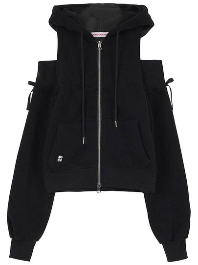 Offshoulder hooded zipup black - HIGH SCHOOL DISCO - BALAAN 2