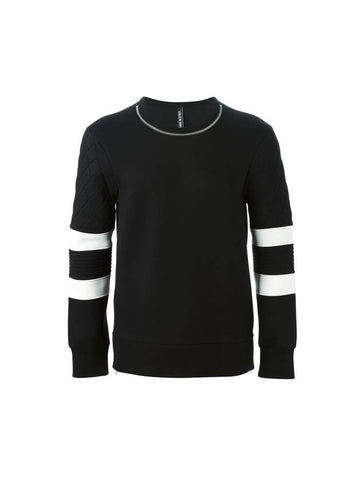 quilted neckline zipper neoprene sweatshirt black - NEIL BARRETT - BALAAN 1