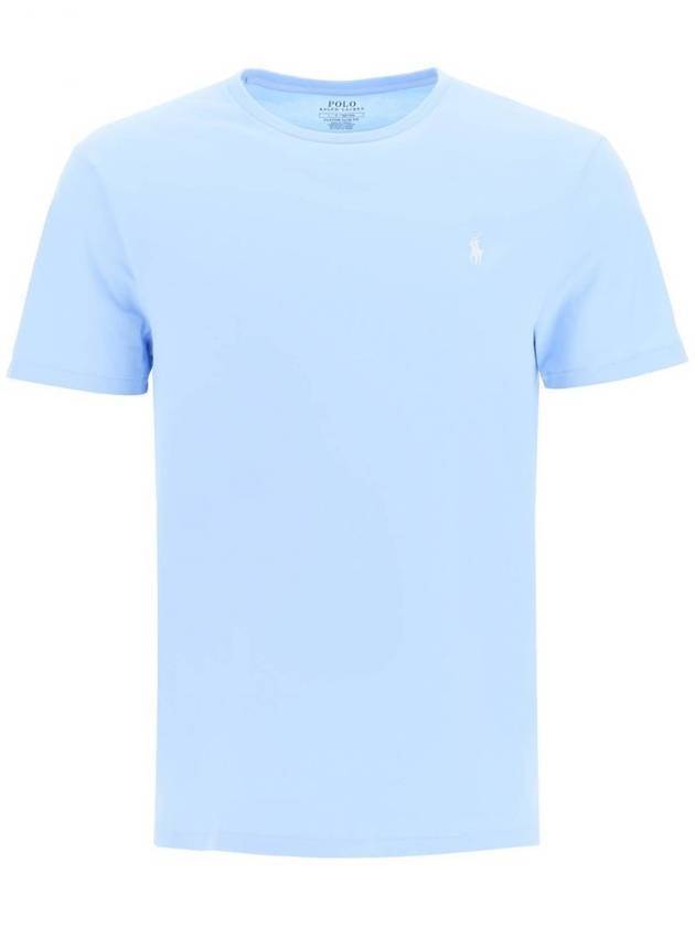 Embroidered Logo Cotton Short Sleeve T-Shirt Light Blue - POLO RALPH LAUREN - BALAAN 1