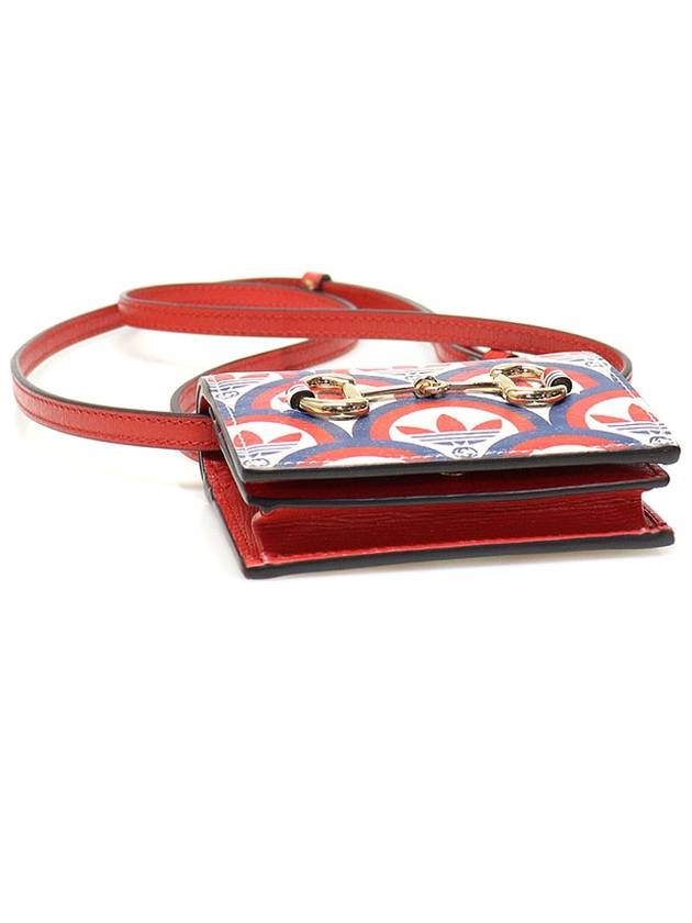 702248 Blue Red Leather Adidas x Horsebit WOC Card Case Mini Cross Bag - GUCCI - BALAAN 5