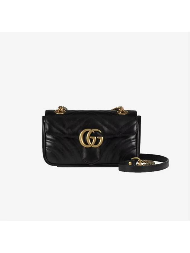 GG Marmont Matelasse Gold Chain Mini Cross Bag Black - GUCCI - BALAAN 2