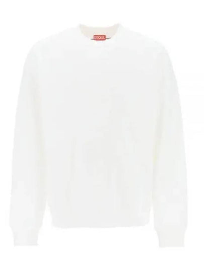 Men's Logo Embroidery Sweatshirt White - DIESEL - BALAAN 2