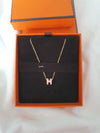 Mini Pop H Pendant Necklace Gold Rose Dragee - HERMES - BALAAN 2