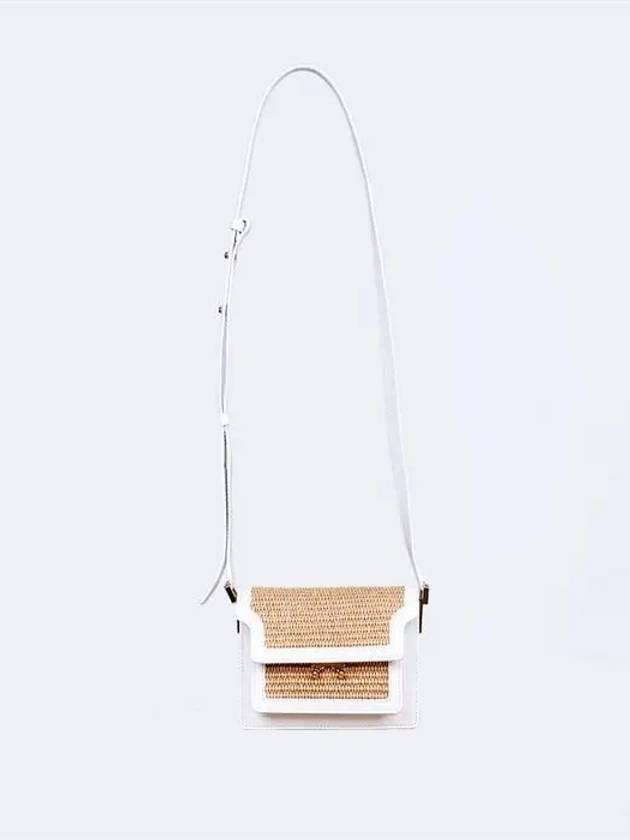 raffia mini shoulder bag white - MARNI - BALAAN.