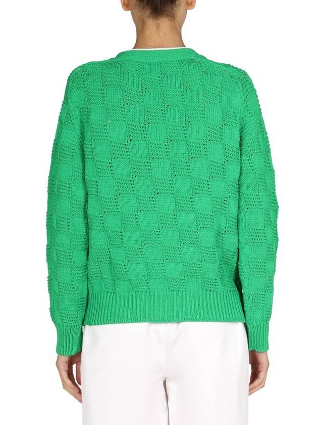 Women's Intrecciato Cardigan Green - BOTTEGA VENETA - BALAAN 4