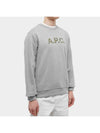 Liberty Camo Logo Crew Sweatshirt Heathered Light Grey - A.P.C. - BALAAN 3