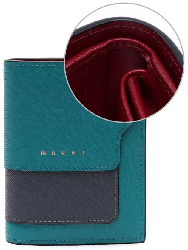 Women's Saffiano Two-tone Bicycle Wallet - MARNI - BALAAN.