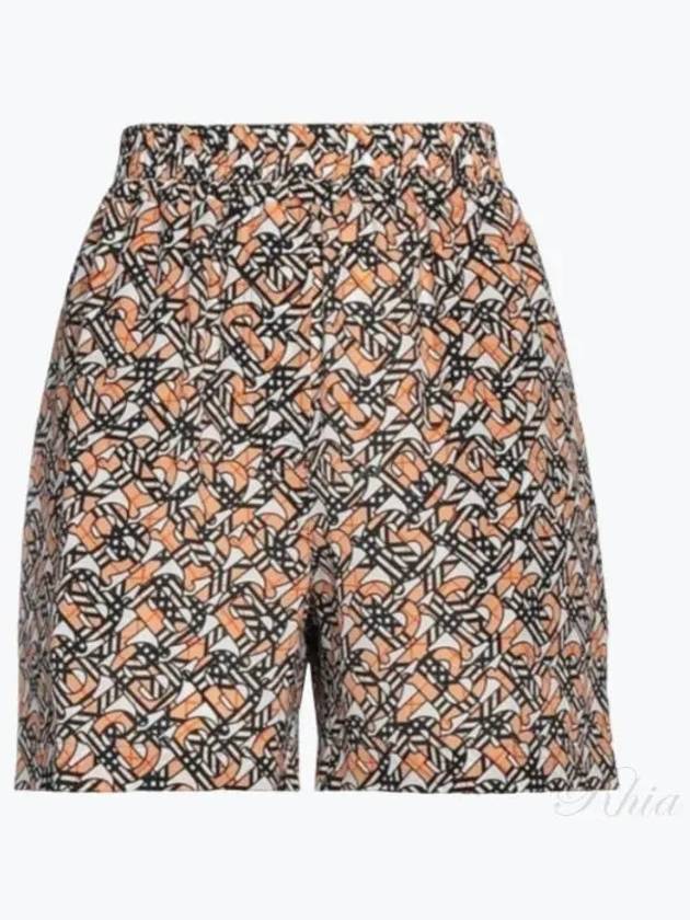 Tawney Monogram Logo Print Silk Shorts - BURBERRY - BALAAN 2