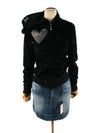 CW620002 02 Black hooded zipup velvet - PHILIPP PLEIN - BALAAN 2