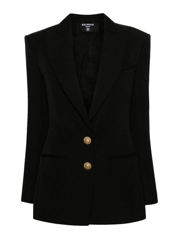 2 Button Wool Single Jacket Black - BALMAIN - BALAAN 1