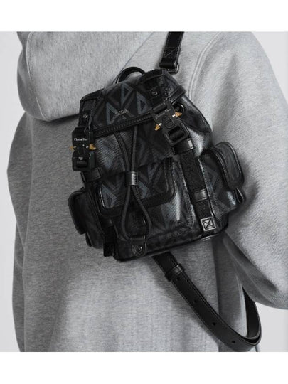 Hit The Road Canvas Leather Small Backpack Black - DIOR - BALAAN 2