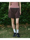 _WOMEN RECYCLE SWEAT SHORTS_BROWN - THE GREEN LAB - BALAAN 1