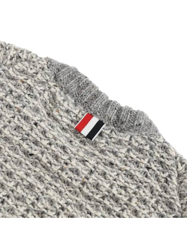 Tuck Stitch Raglan Sleeve Crew Neck Knit Top Grey - THOM BROWNE - BALAAN 5