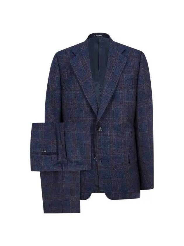 Men s no cheat lapel check single suit navy 270566 - EMPORIO ARMANI - BALAAN 1