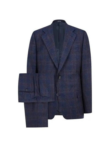 Men s no cheat lapel checked single suit navy 270566 - EMPORIO ARMANI - BALAAN 1