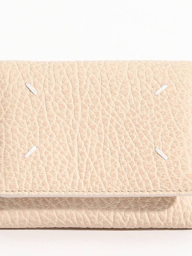 Zip Compact Tri-Fold Half Wallet Beige - MAISON MARGIELA - BALAAN 2