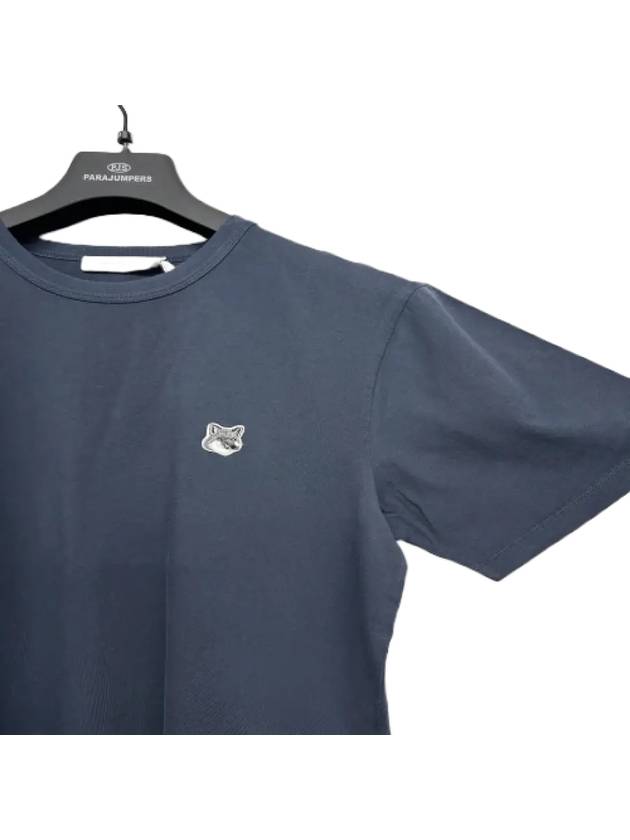 Grey Fox Head Patch Classic Short Sleeve T-Shirt Navy - MAISON KITSUNE - BALAAN 3