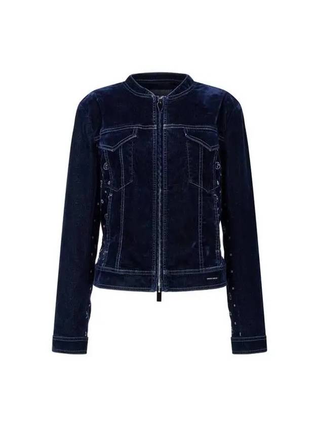 Women s zip up velor denim jacket dark navy 271629 - GIORGIO ARMANI - BALAAN 1