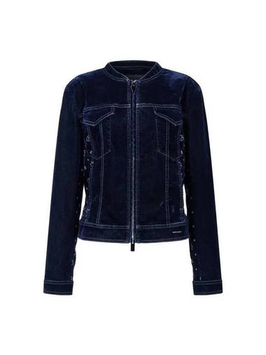 Women s zip up velor denim jacket dark navy 271629 - GIORGIO ARMANI - BALAAN 1