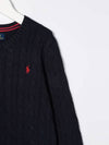 Kids Pony Embroidery Cable Knit Navy 702674 009 - POLO RALPH LAUREN - BALAAN 4