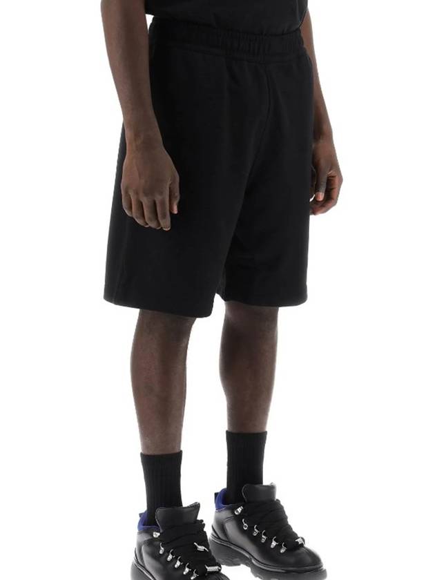 Logo Print Cotton Track Shorts Black - BURBERRY - BALAAN 5