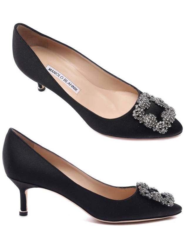 Hangisi Satin Pumps Heel Black - MANOLO BLAHNIK - BALAAN 2