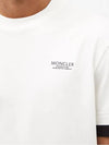 Logo minimal print layered cuff t shirt white 8C00017 8390T 034 - MONCLER - BALAAN 4