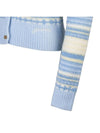 Striped Soft Wool Cardigan Light Blue - GANNI - BALAAN 7