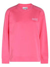 Women's Logo Print Cotton Sweatshirt Pink - GANNI - BALAAN 4