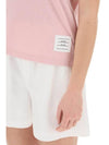 Women's Melange Jersey Ringer Short Sleeve T-Shirt Light Pink - THOM BROWNE - BALAAN 5