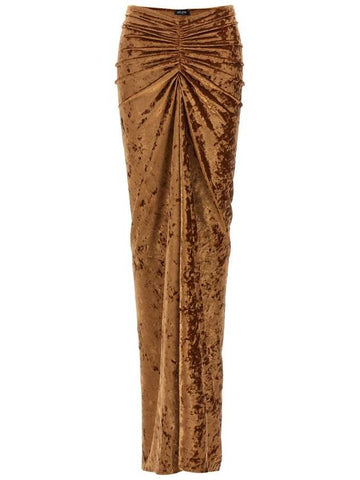 Atlein 'Crushed Velvet' Long Skirt - ATLEIN - BALAAN 1