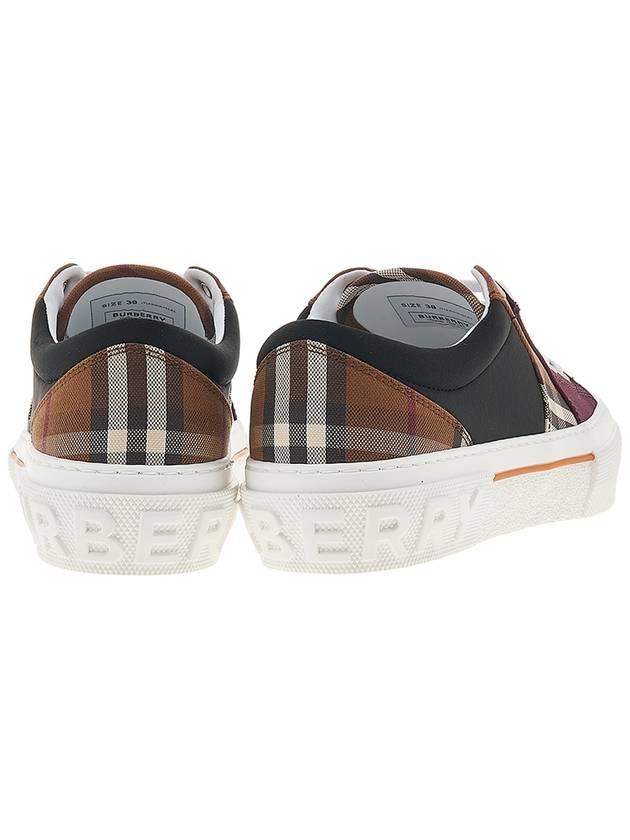 Vintage Check Cotton Neoprene Low Top Sneakers Dark Birch Brown - BURBERRY - BALAAN.