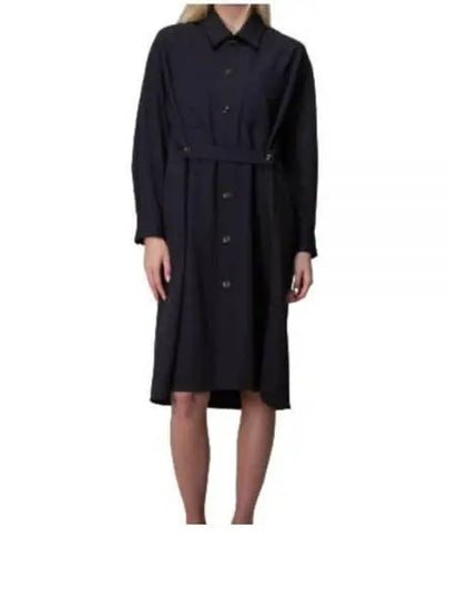 Women's Two Pocket Virgin Wool Midi Dress Squid Ink - LEMAIRE - BALAAN 2