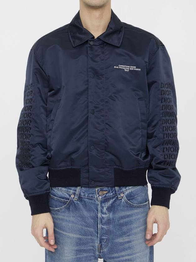 Technical Twill Bomber Jacket Navy - DIOR - BALAAN 3