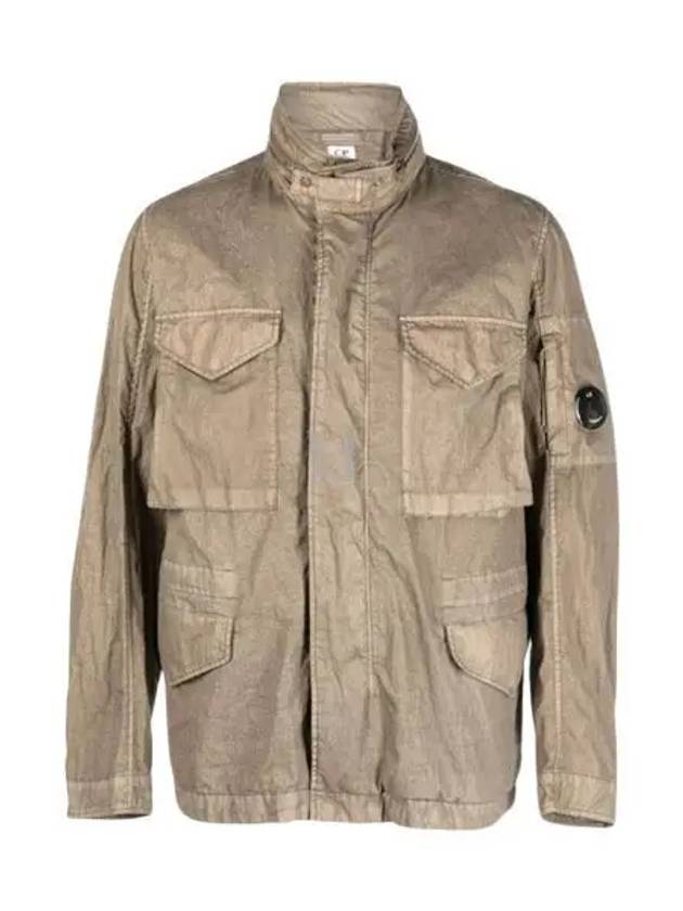 Cotton Blend Lens Wapen Zip-Up Jacket Brown - CP COMPANY - BALAAN 2