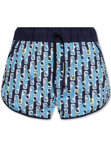 Grenoble Women s Abstract Print Shorts Bright Blue - MONCLER - BALAAN 1